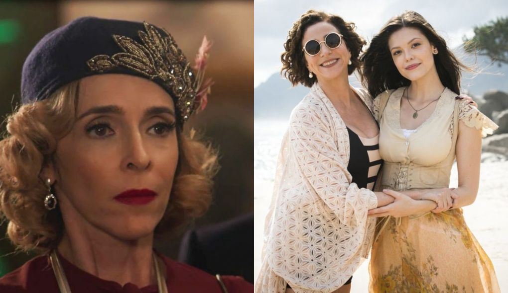 Alzira (Deborah Evelyn), Celeste Herminia (Marisa Hort) e Maria Vitoria (Vitoria Strada) de Tempo de Amar