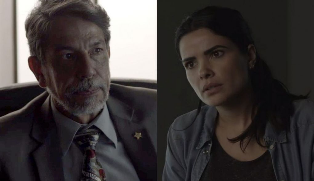 Delegado Siqueira (Marcello Escorel) e Antonia (Vanessa Giacomo) de Pega Pega