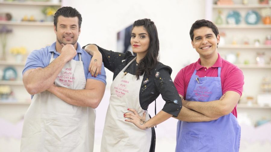 José, Johanna e Dário, finalistas do Bake Off Brasil