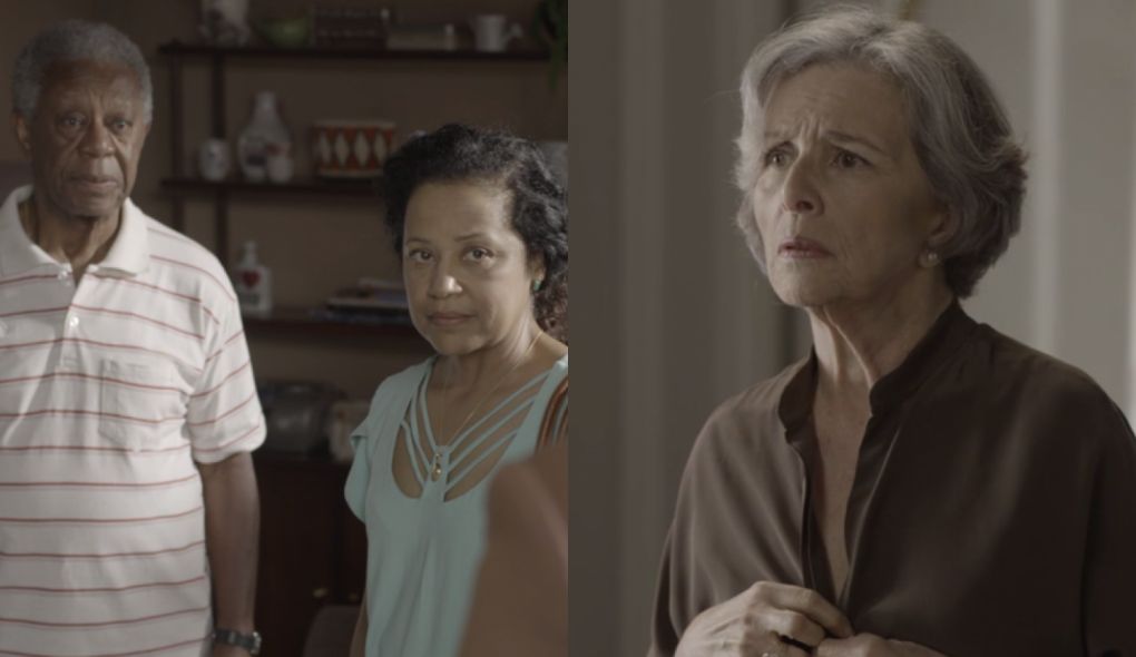 Madalena (Virginia Rosa), Cristovão (Milton Goncalves) e Sabine (Irene Ravache) de Pega Pega
