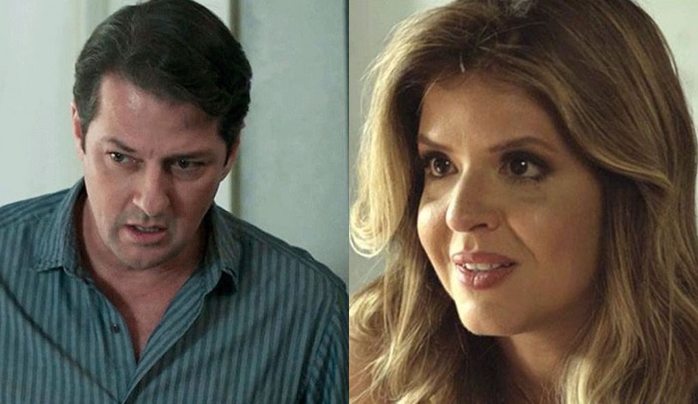 Malagueta (Marcelo Serrado) e Maria Pia (Mariana Santos) de Pega Pega