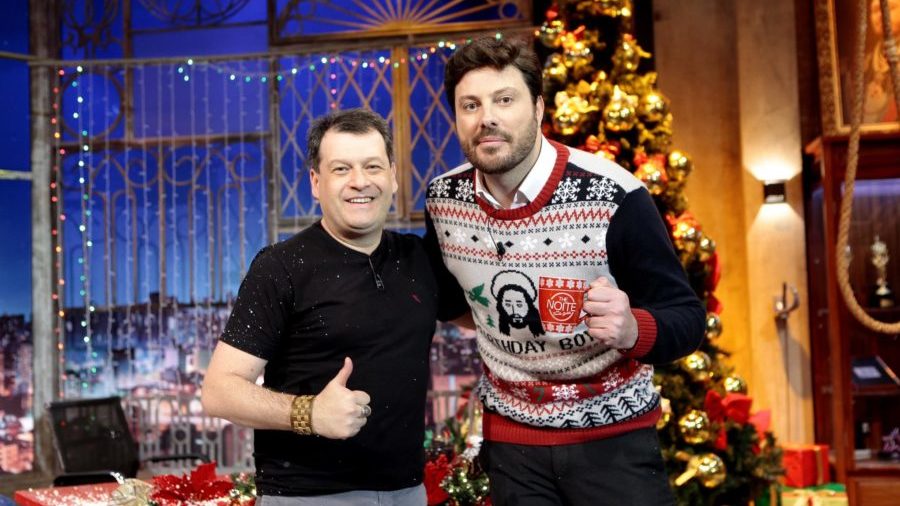 Marcelo Lambert e Danilo Gentili no The Noite