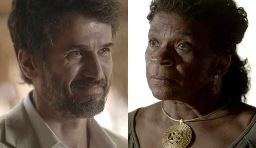 Samuel (Eriberto Leao) e Grande Mae (Zeze Motta) de O Outro Lado do Paraiso