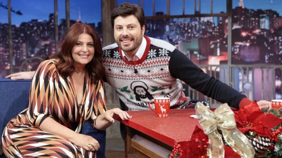 Sônia Lima e Danilo Gentili no The Noite
