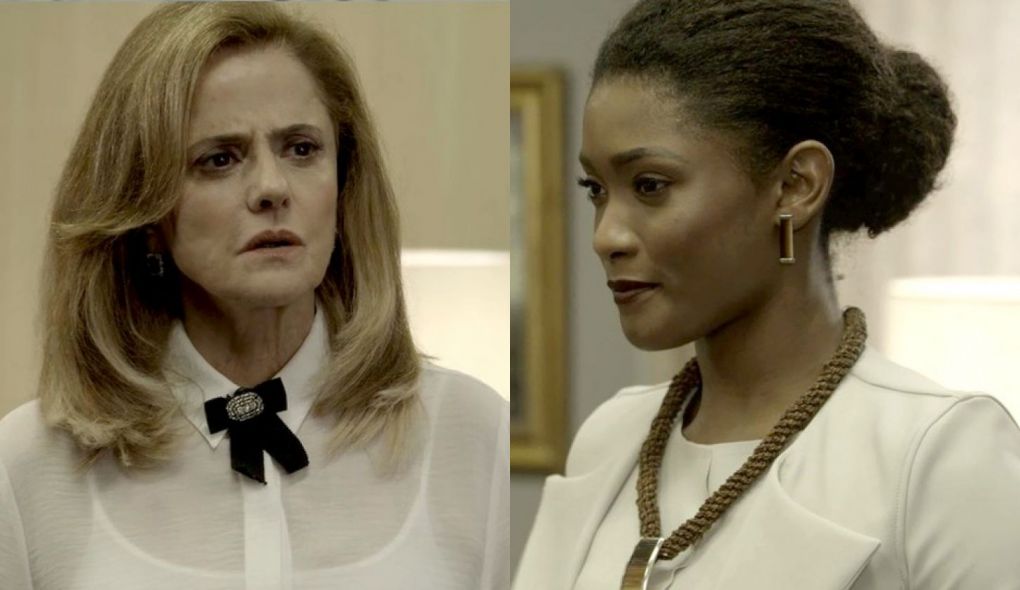 Sophia (Marieta Severo) e Raquel (Erika Januza) de O Outro Lado do Paraiso