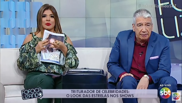 Apresentadores alfinetam looks das celebridades (Reprodução/SBT)