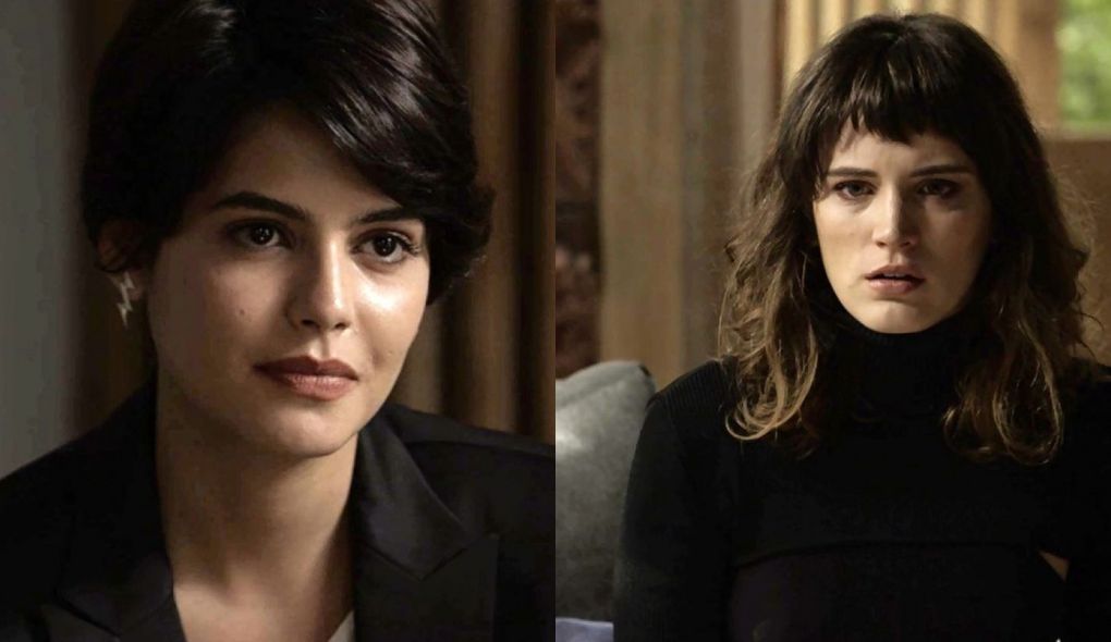 Adriana (Julia Dalavia) e Clara (Bianca Bin) de O Outro Lado do Paraiso
