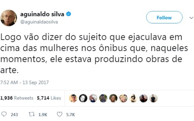 Atualidades estão entre os assuntos falados pelo escritor (Reprodução/Twitter)
