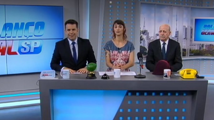 Matheus Furlan, Poliana Rozado e Renato Lombardi no Balanço Geral SP