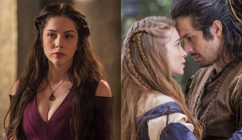 Brice (Bia Arantes), Amalia (Marina Ruy Barbosa) e Afonso (Romulo Estrela) de Deus Salve o Rei