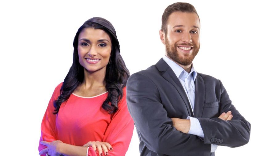 Carol Aguaidas e Cassius apresentam SBT Brasil
