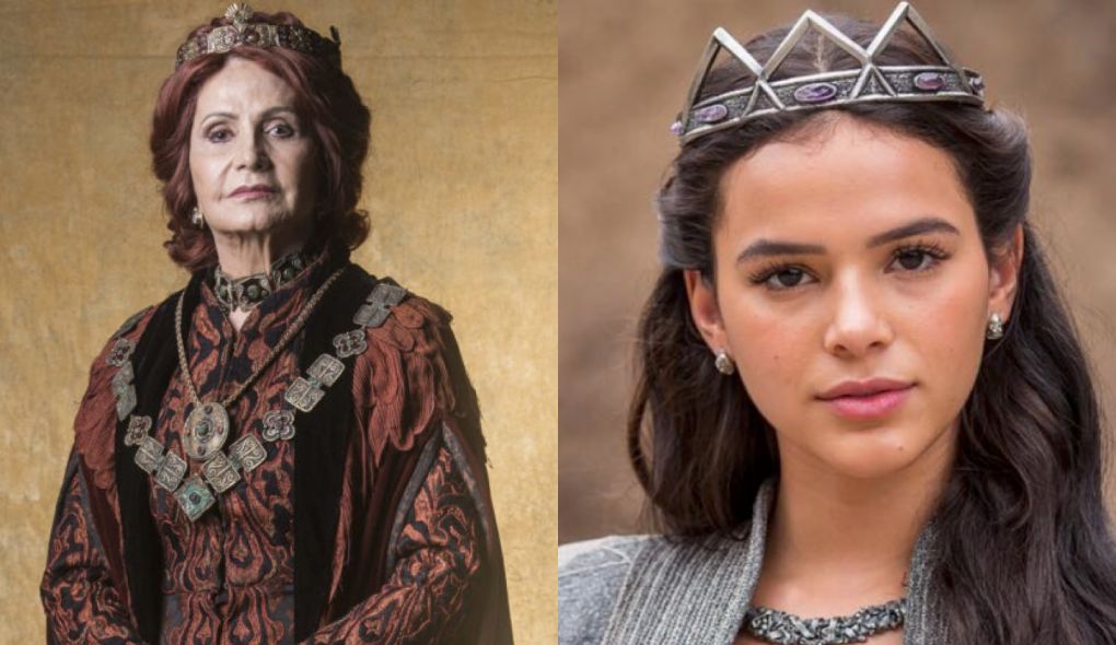 Criselia (Rosamaria Murtinho) e Catarina (Bruna Marquezine) de Deus Salve o Rei