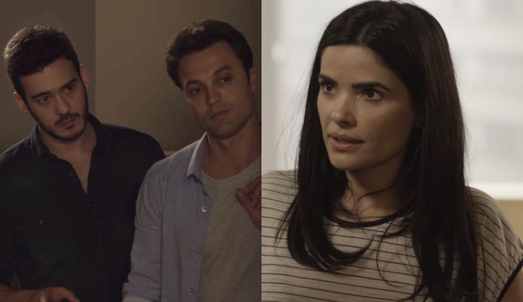 Domenico (Marcos Veras), Expedito (Fabio Felipe) e Antonia (Vanessa Giacomo) de Pega Pega
