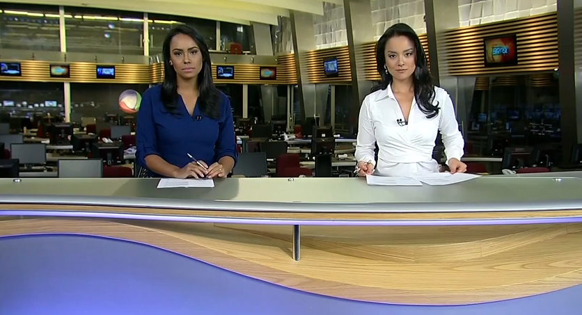 Salcy Lima e Lidiane Shayuri apresentando o Fala Brasil