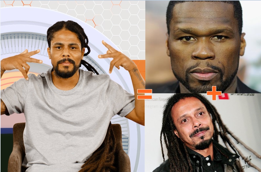 Viegas é a cara do 50 Cent com o Falcão do Rappa (Divulgação)