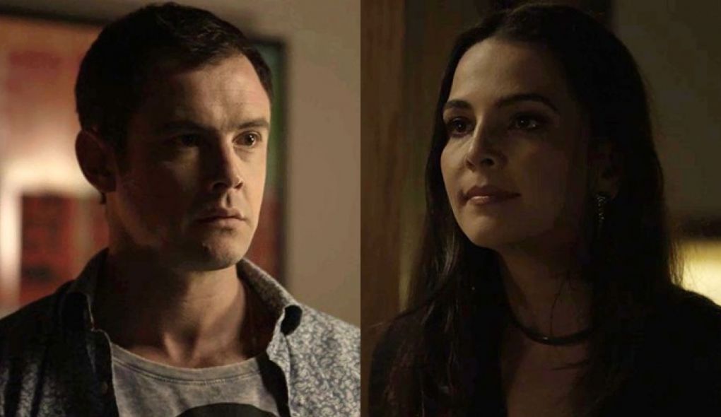 Gael (Sergio Guize) e Aura (Taina Muller) de O Outro Lado do Paraiso
