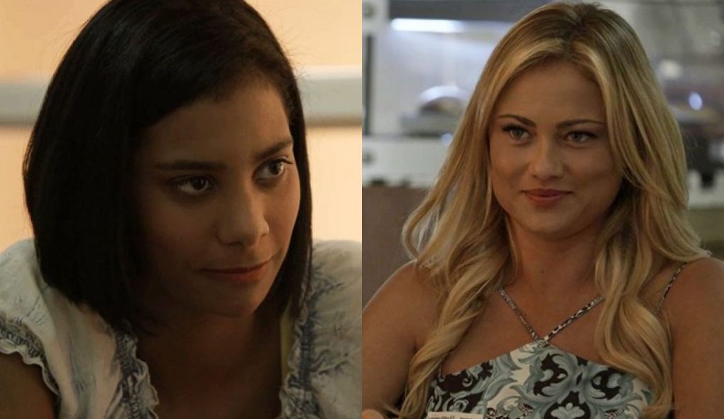 Irene (Luciana Fernandes) e Suzy (Ellen Rocche) de O Outro Lado do Paraiso