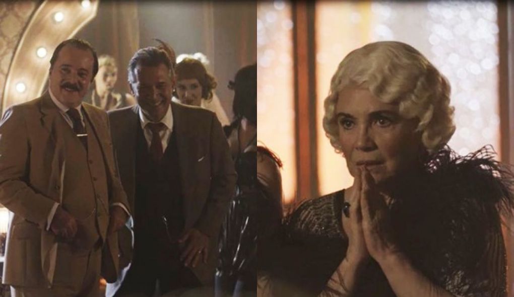 Jose Augusto (Tony Ramos), Bernardo (Nelson Freitas) e Lucerne (Regina Duarte) de Tempo de Amar