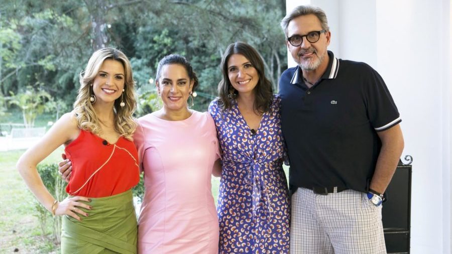 Beca Milano, Silvia Abravanel, Carol Fiorentino e Fabrízio Fasano Jr. no Júnior Bake Off Brasil