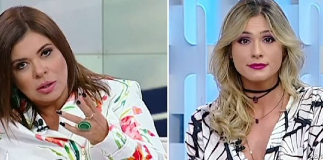 Modelo confronta colega de trabalho ao vivo (Divulgação/SBT)