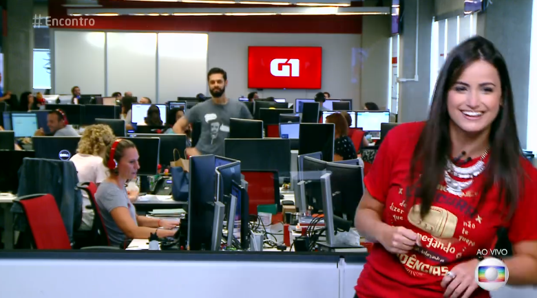 Mari Palma e Cauê Fabiano no Encontro