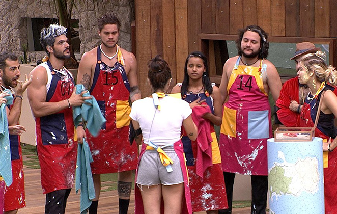 Jaqueline e Kaysar recebem o castigo do monstro no BBB18 (Divulgação)