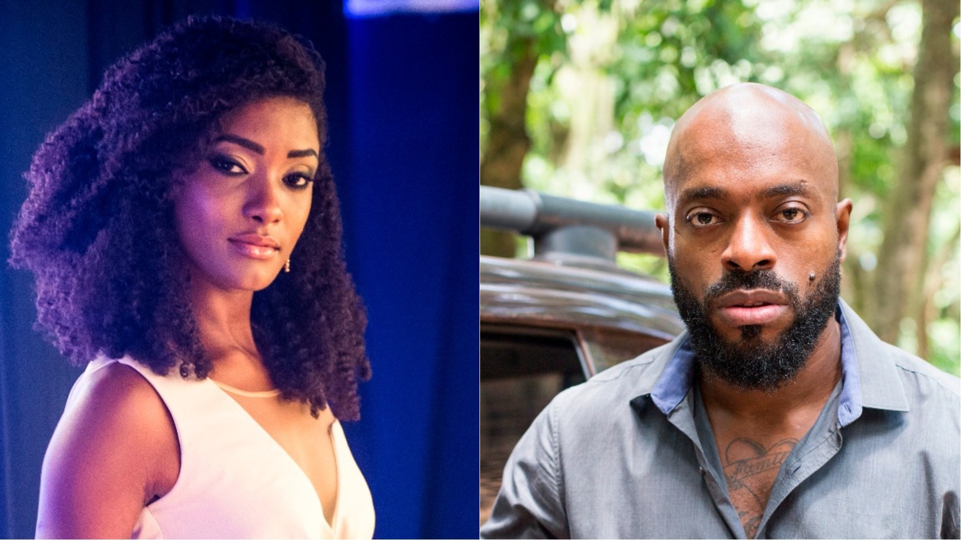Raquel (Erika Januza) e Radu (Thiago Thomé) em O Outro Lado do Paraíso