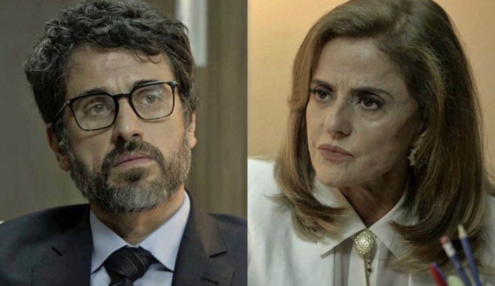 Samuel (Eriberto Leao) e Sophia (Marieta Severo) de O Outro Lado do Paraiso