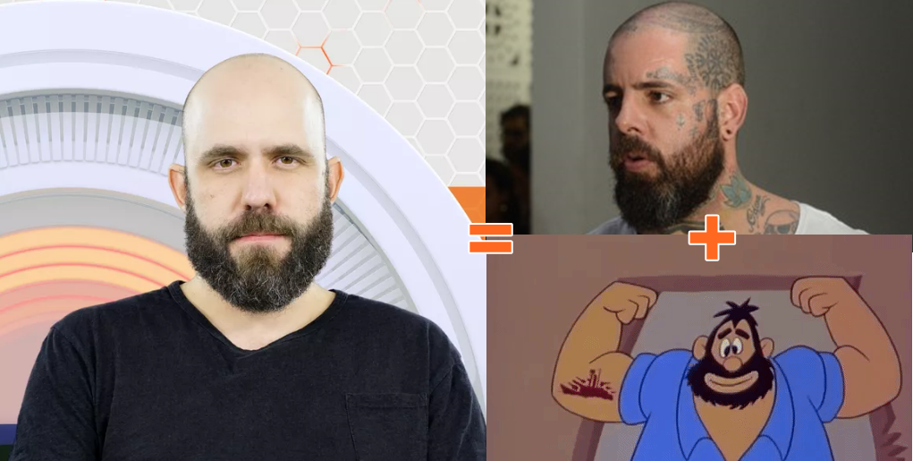 Caruso é a cara do Tico Santa Cruz, junto com o Brutus do Popeye (Divulgação)