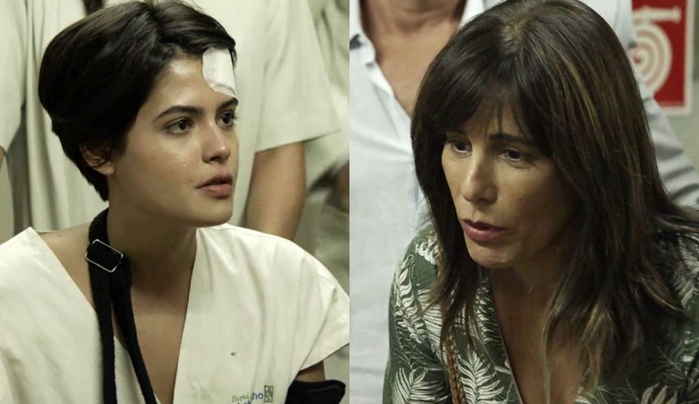 Adriana (Julia Dalavia) e Elizabeth (Gloria Pires) de O Outro Lado do Paraiso