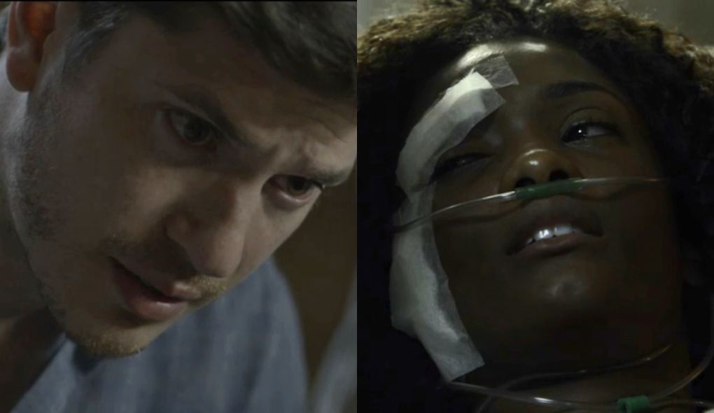 Bruno (Caio Paduan) e Raquel (Erika Januza) de O Outro Lado do Paraiso