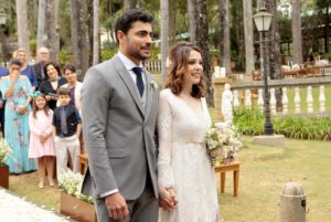 Cecília (Bia Arantes) se casa com Gustavo (Carlo Porto) em Carinha de Anjo
