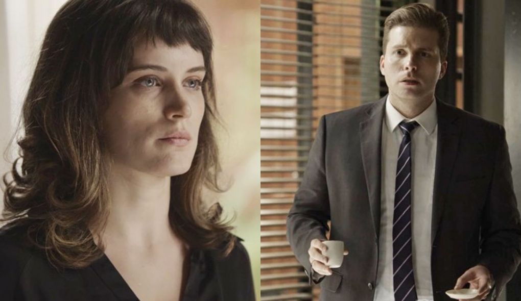 Clara (Bianca Bin) e Patrick (Thiago Fragoso) de O Outro Lado do Paraiso