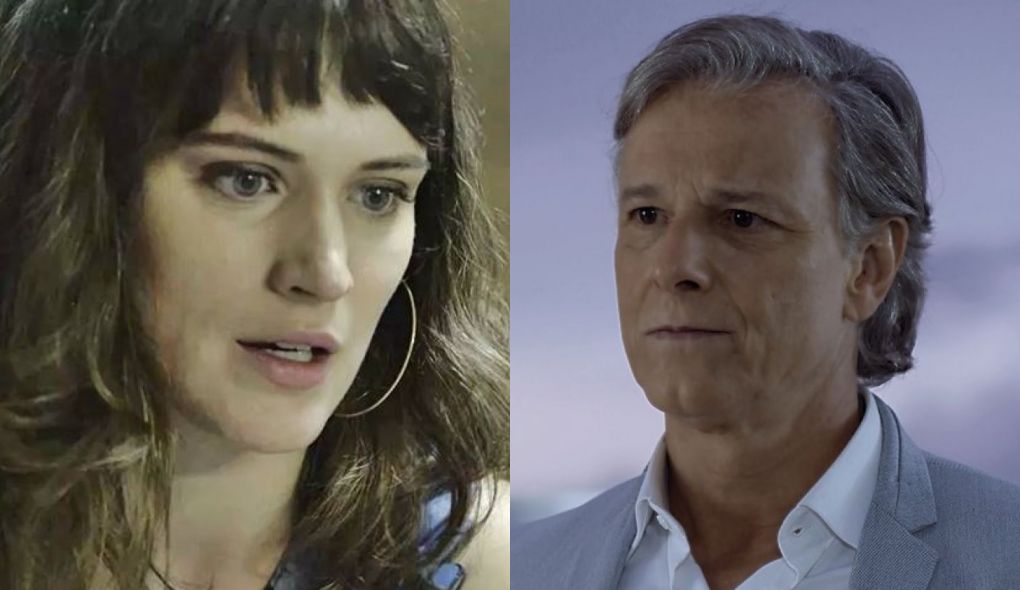 Clara (Bianca Bin) e Renan (Marcello Novaes) de O Outro Lado do Paraiso