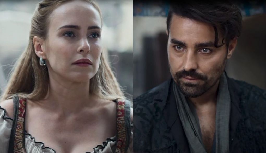 Diana (Fernanda Nobre) e Virgilio (Ricardo Pereira) de Deus Salve o Rei