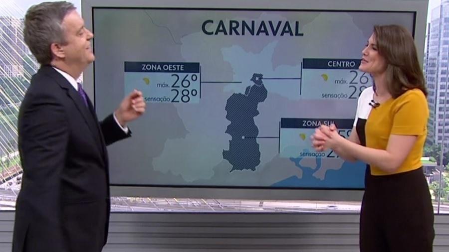 Eliana Marques troca o nome do apresentador ao vivo (Reprodução)