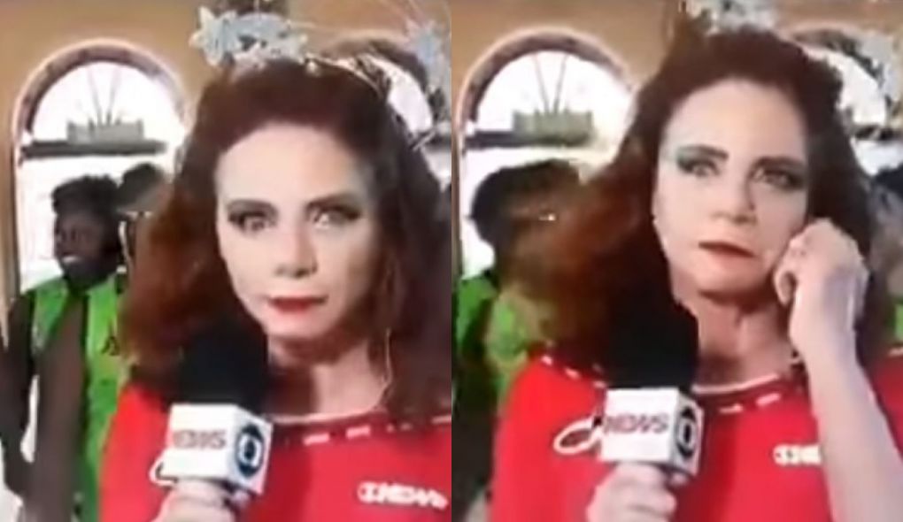 Leilane Neubarth durante link ao vivo para a Globo News