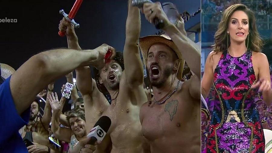 Jornalista brinca com boa forma de foliões (Reprodução/TV Globo)