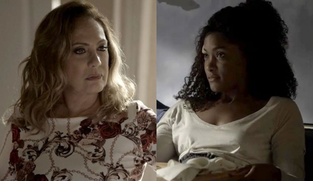 Nadia (Eliane Giardini) e Raquel (Erika Januza) de O Outro Lado do Paraiso
