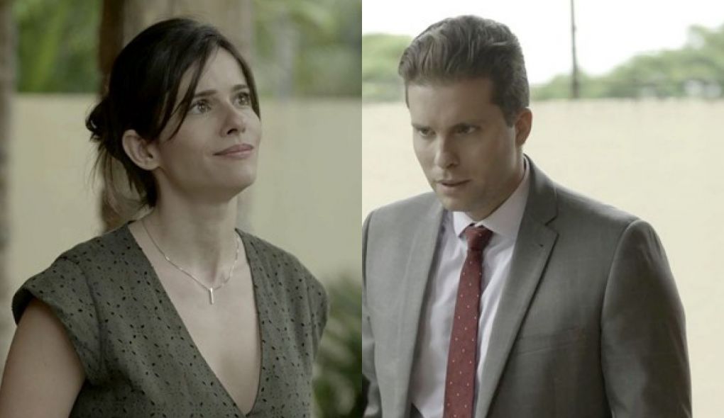 Patrick (Thiago Fragoso) se encontra com vitima de Vinicius (Flavio Tolezani) em O Outro Lado do Paraiso