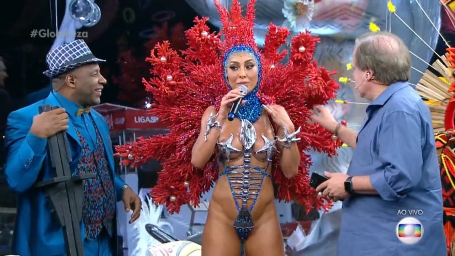 Sabrina Sato durante participação no Estúdio Globeleza