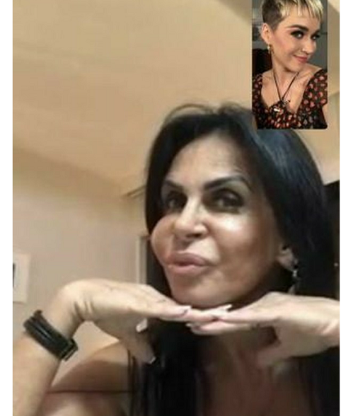 Gretchen e Katy Perry juntas em conversa que o Fantástico promoveu