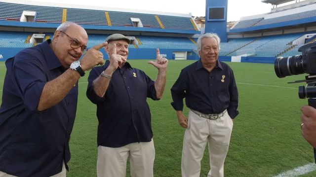 Silvio Luiz, Luiz Ceará e Juarez Sores, que transmitem a Série B na RedeTV!
