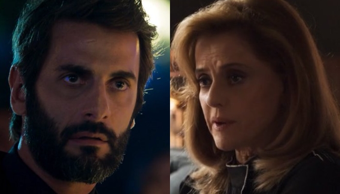 Vinícius (Flávio Tolezani) e Sophia (Marieta Severo) em O Outro Lado do Paraíso (Reprodução/Globo)