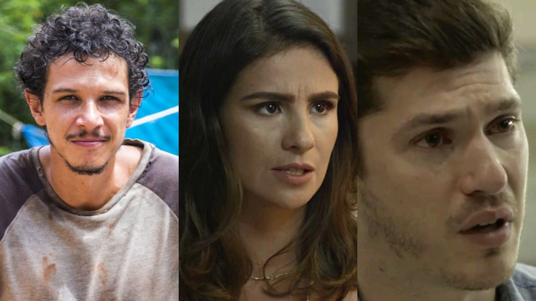 Ze Victor (Rafael Losso), Tonia (Patricia Elizardo) e Bruno (Caio Paduan) de O Outro Lado do Paraiso