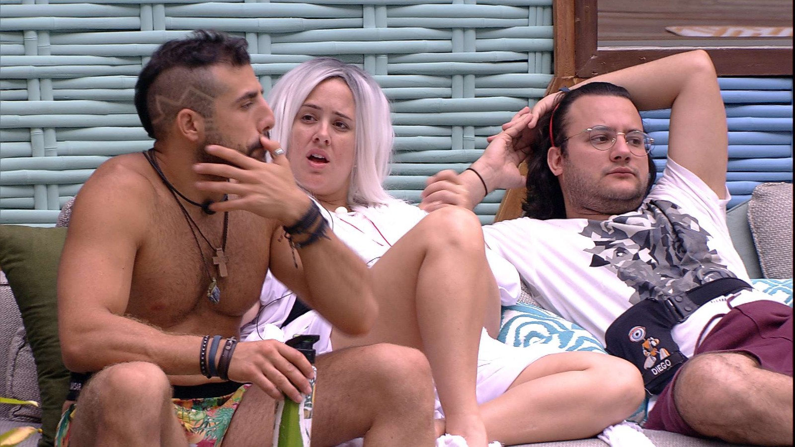 Patrícia, Diego e Kaysar alam sobre o jogo no BBB18 (Reprodução: TV Globo)
