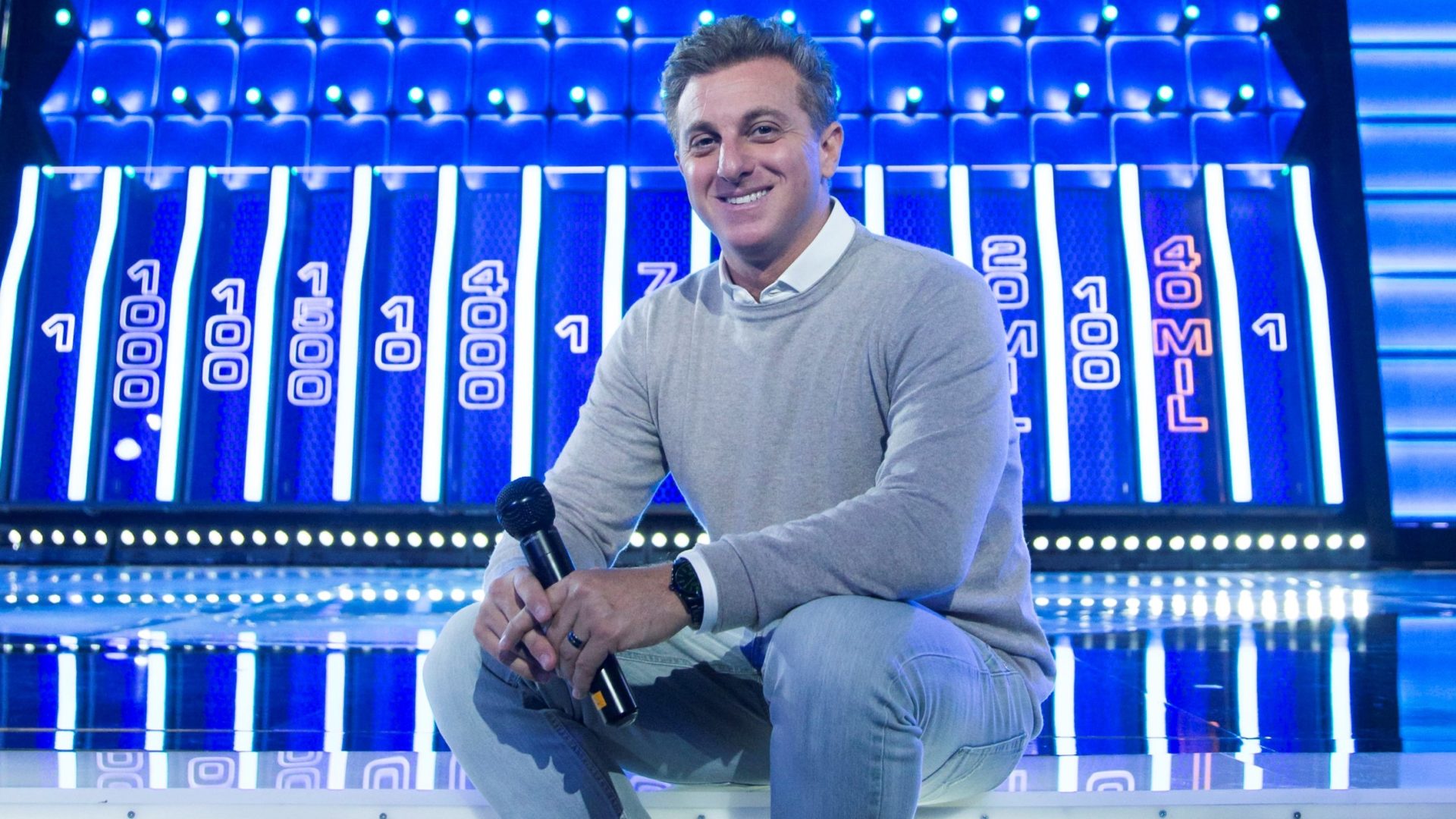 Gravação do quadro The Wall, do programa Caldeirão do Huck, com o apresentador Luciano Huck