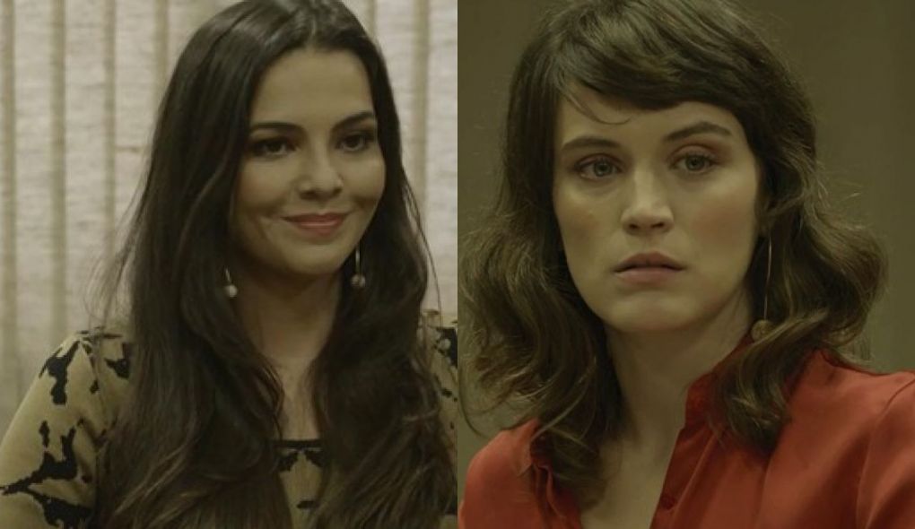 Aura (Taina Muller) e Clara (Bianca Bin) de O Outro Lado do Paraiso