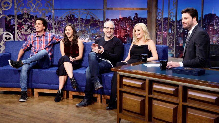 Elenco do Porta dos Fundos e Danilo Gentili no The Noite