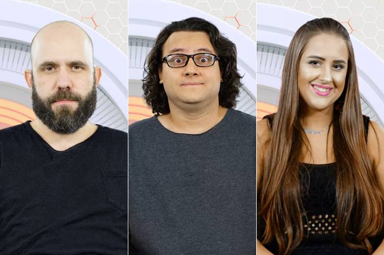 Patrícia, Diego e Caruso estão no Paredão (Reprodução: TV Globo)
